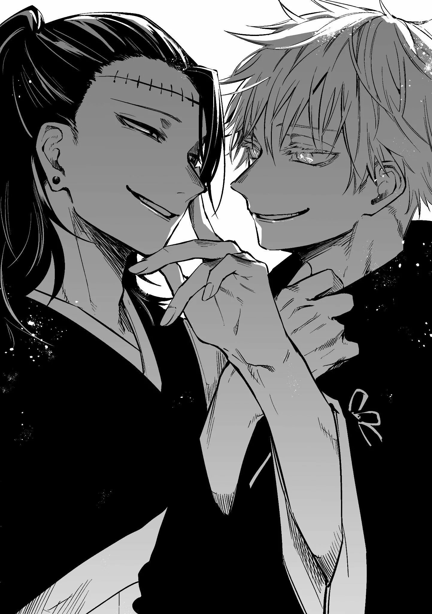 Коджо аниме магическая битва. Сатору и сугуру. Сатору и сукуна. Jujutsu kaisen сугуру. Годжо сатору и гето сугуру.