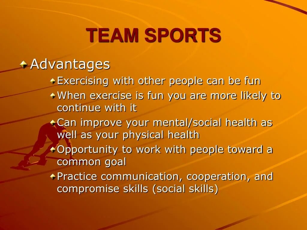 Advantages of doing sport. Team Sport advantages. Advantages of Team Sports. Advantages of individual Sports. Team Sport and individual Sport.
