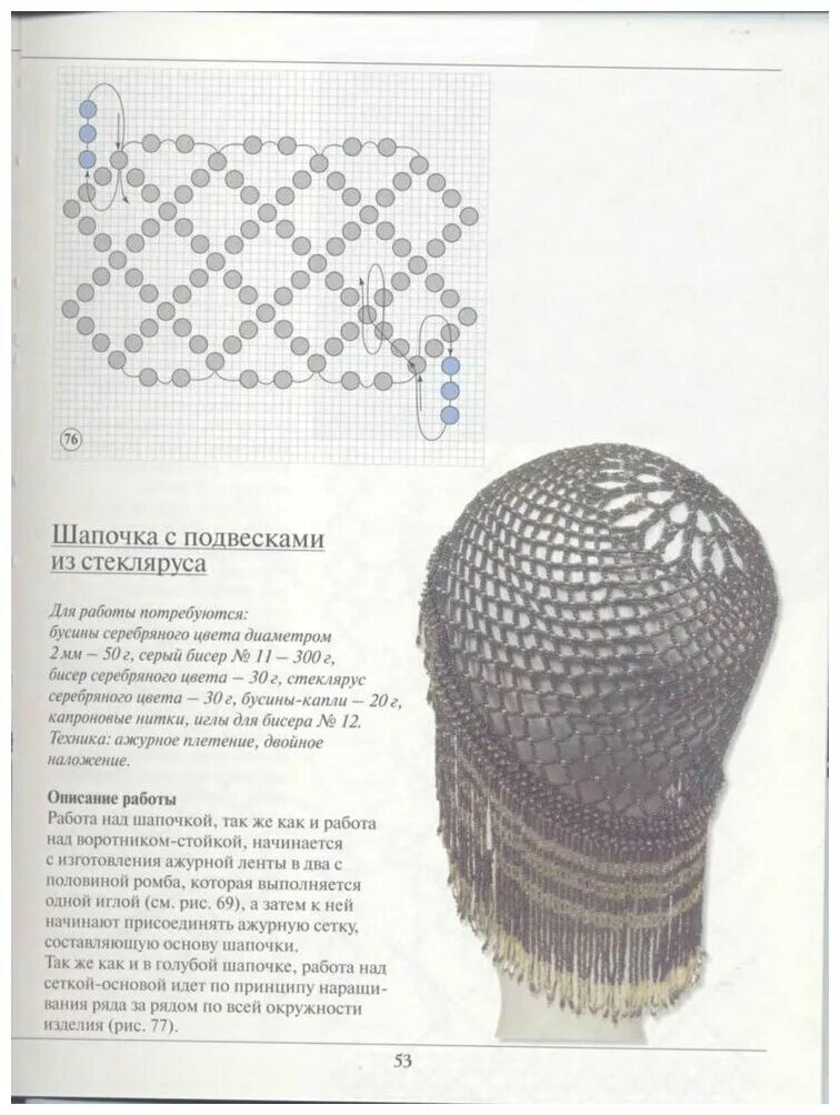 Схема плетения шапочки из бисера Схема плетения шапочки из бисера