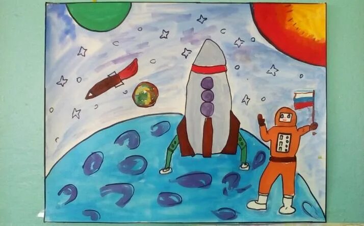 Проект космические дали. Космонавтики в ДОУ рисование. Рисунки детей о космосе в детском саду. Рисунки на тему космос в ДОУ. Рисование космос для дошкольников.