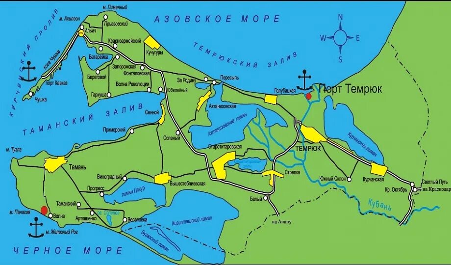 Расстояние между темрюком