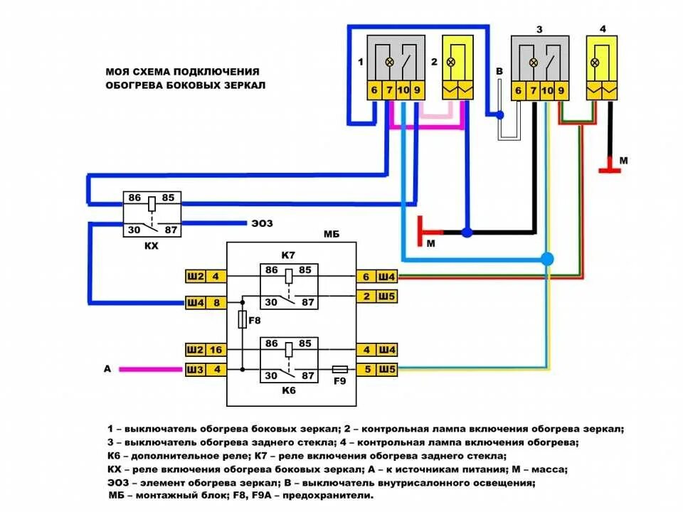 Схема подключения подогрев сидений Приора 2170. Схема подключения электроподогрева зеркал.