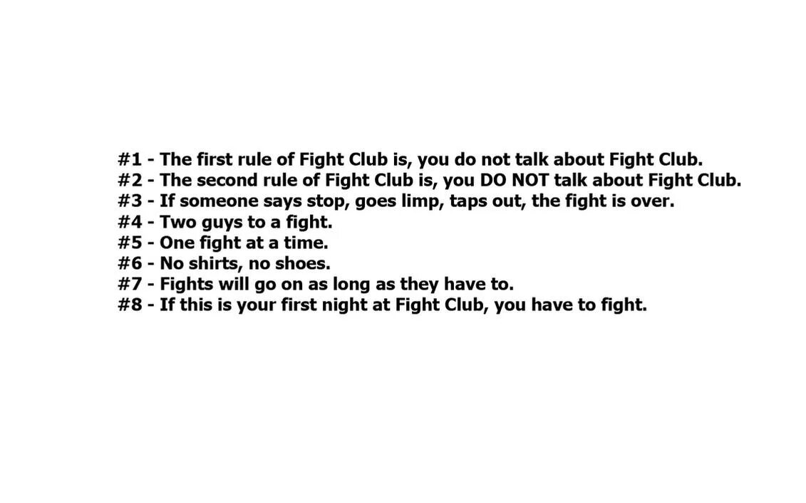 You are one of the. Правила бойцовского клуба на английском. First Rule of Fight Club. Fight Club правила. Восемь правил бойцовского клуба.