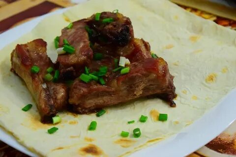 Ребрышки с грибами в духовке