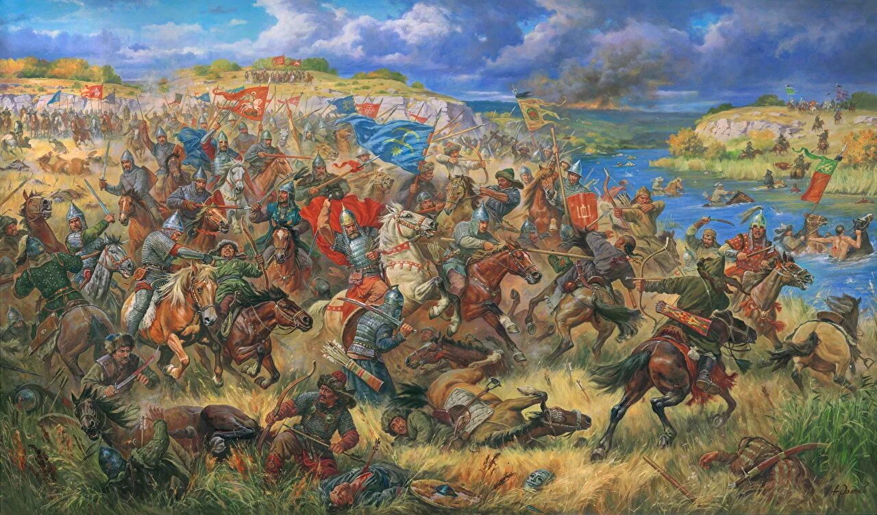 Золотая орда войны. Синие воды битва на реке 1362. Конотопская битва картина орленов. Куликовская битва Орда.