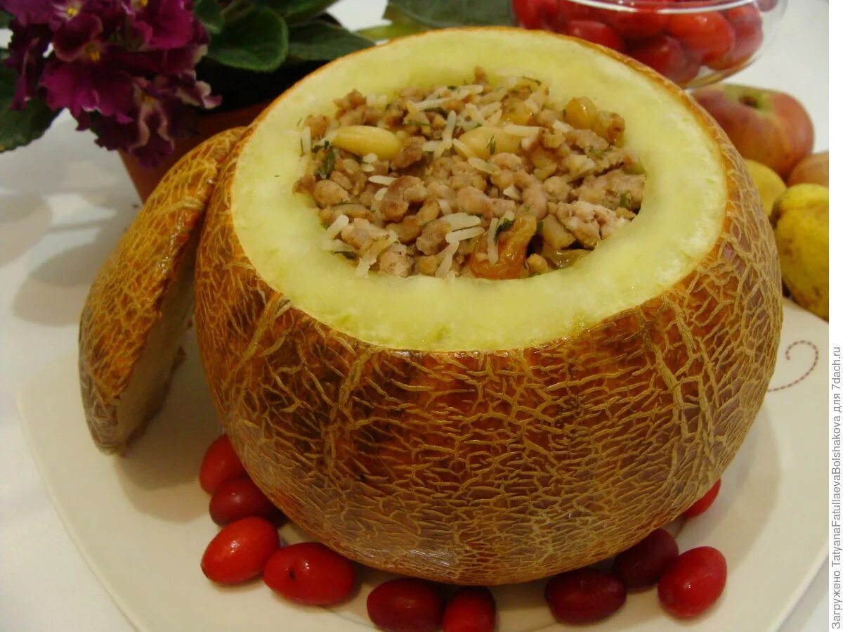 Дыня рецепты. Блюда с дыней. печеная дыня. бахча блюдо. мясо с дыней.