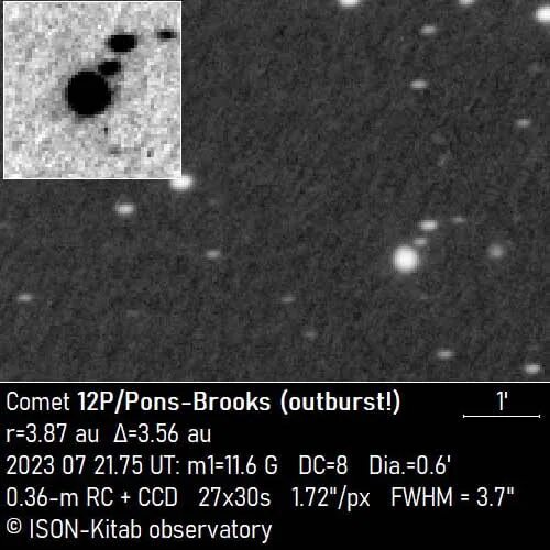 Комета понса брукса можно увидеть в москве. Комета 12p Pons-Brooks. 12р Понса-Брукса Комета. Комета 12p/Понса-Брукса. Комета Понса Брукса 2024.