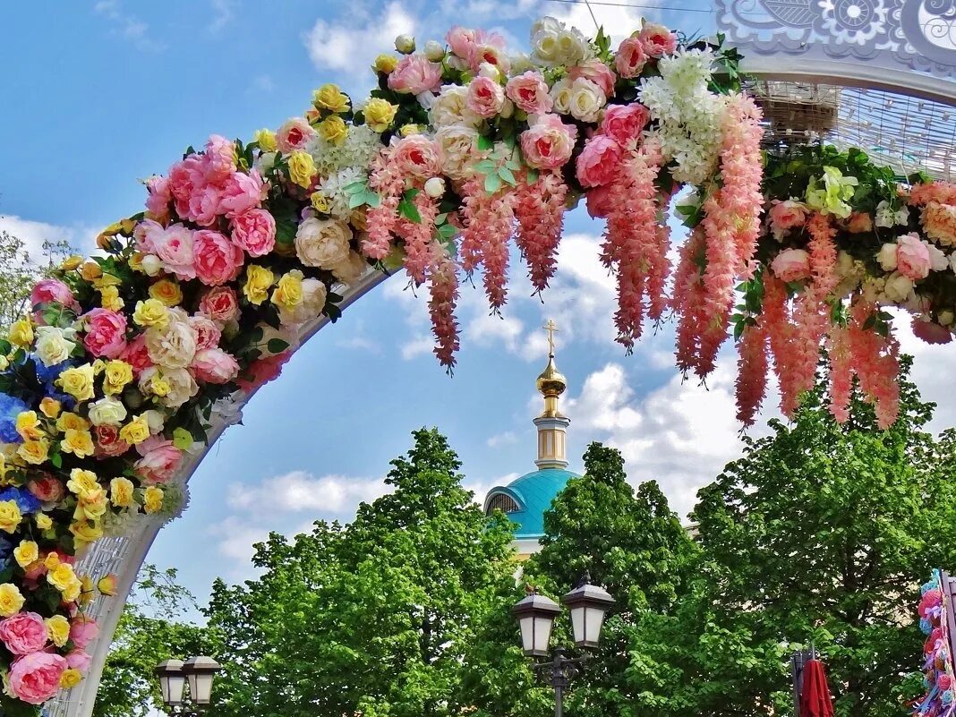 Цветочная арка. Арка с цветами. Праздник цветов. Городские арки цветочные. Цвети и украшай этот мир