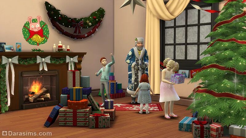 Игра дом новый год. SIMS 4 Рождество. SIMS 4 Xmas. Дом Деда Мороза в симс 3. Симс 4 дед Мороз.