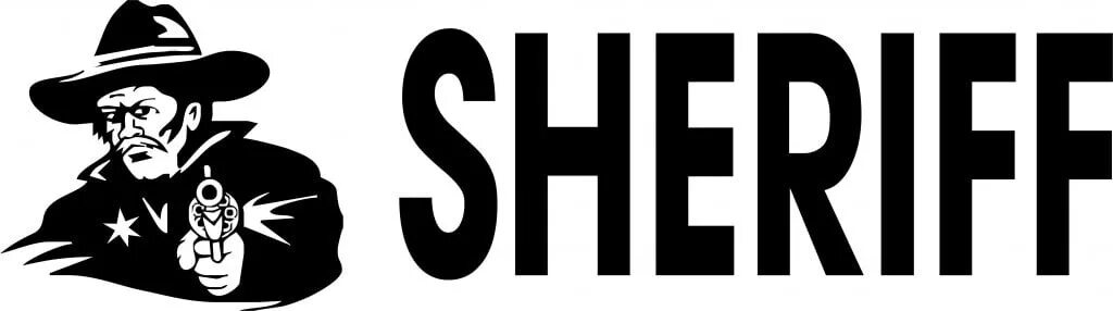Слова новый шериф. Шериф надпись. Наклейка Sheriff. Наклейка Шериф на авто. Надпись на авто Шериф.