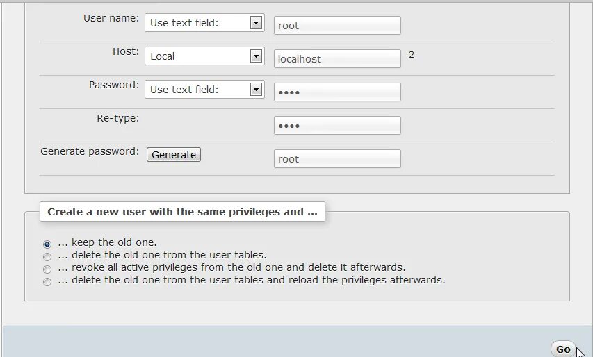 Localhost using password no. Localhost.