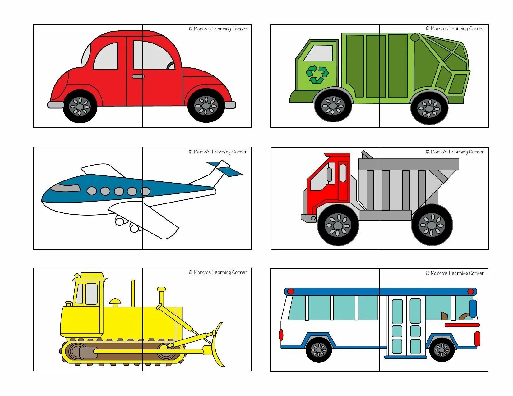 Собери машину 3. Разрезные автомобили для детей. Транспорт для дошкольников. Детям о транспорте. Грузовой транспорт для детей.