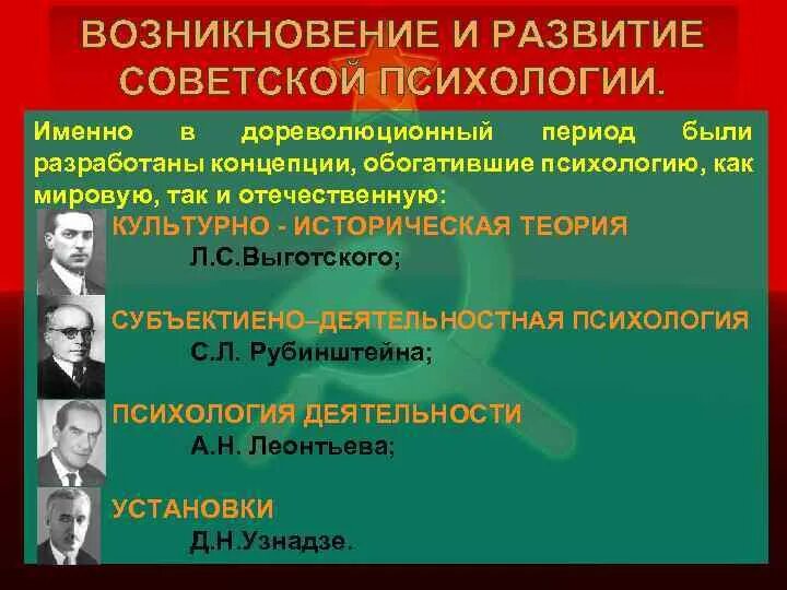 Основные направления Советская психология. Становление и развитие Советской психологии. Советская психология представители. Советская школа психологии.