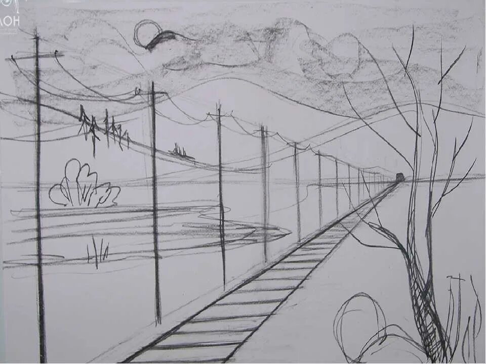 Пейзаж 6 класс легко карандашом. "Линейная перспектива" - пейзаж "Тоскана". Наброски пейзажа. Перспектива рисунок. Пейзаж в перспективе карандашом.