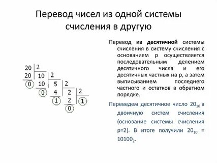 Перевестись в систему счисления