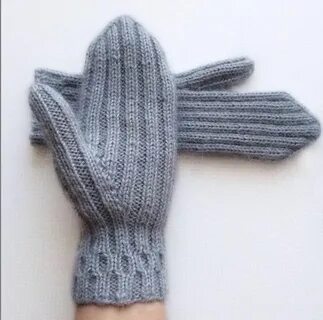 Варежки спицами двойные женские