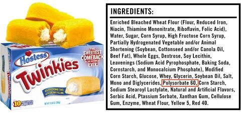 Polysorbate 60 in Twinkies 