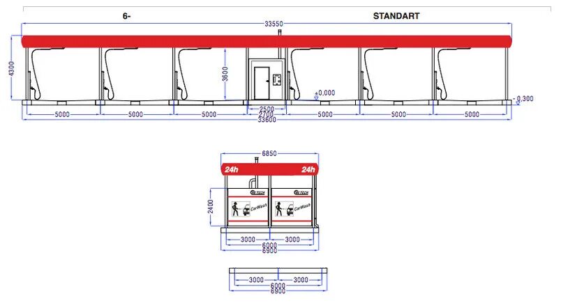 Чертеж автомойки самообслуживания на 3 поста. Чертеж мойки самообслуживания на 6 постов. Габариты мойки самообслуживания на 6 постов. План мойки самообслуживания 6 постов.