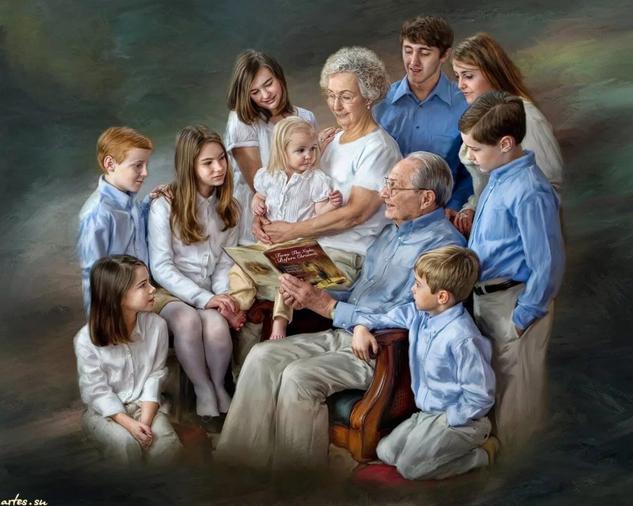 Духовные родители. «Семья на Баррикадах» (1848).. Картина семья. Семейный портрет. Картина большой семьи.