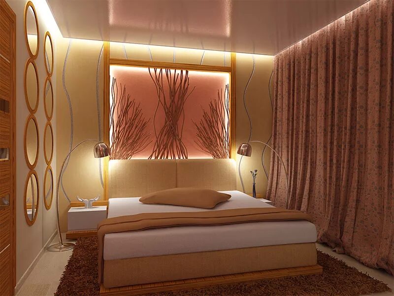 Дизайн комнаты без. Освещение в маленькой спальне. Интерьер спальни без окна. Подсветка в маленькой спальне. Красивые маленькие спальни.