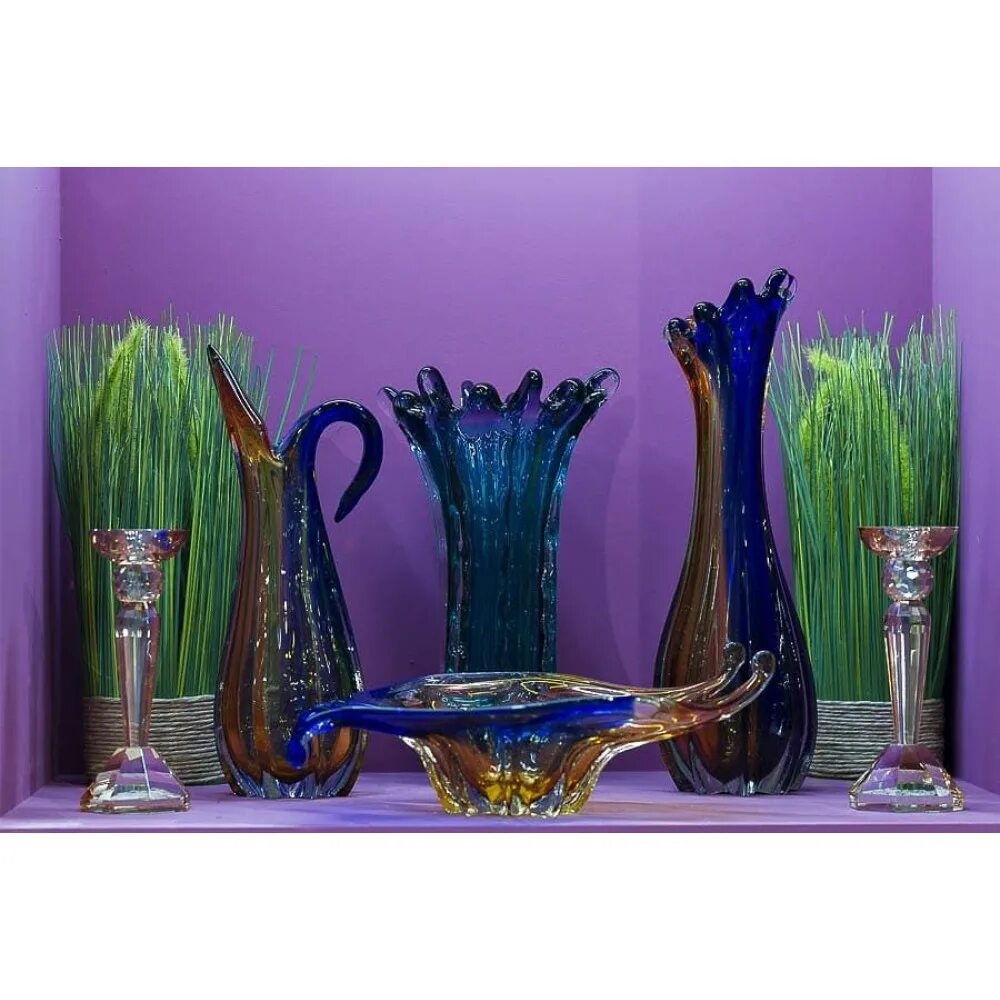 Стекольное изделие. Дизайнерские вазы. Необычные вазы. Вазы для декора интерьера. Современные вазы для интерьера.