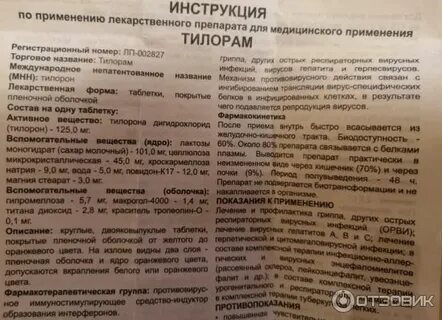 Тилорон сз инструкция отзывы
