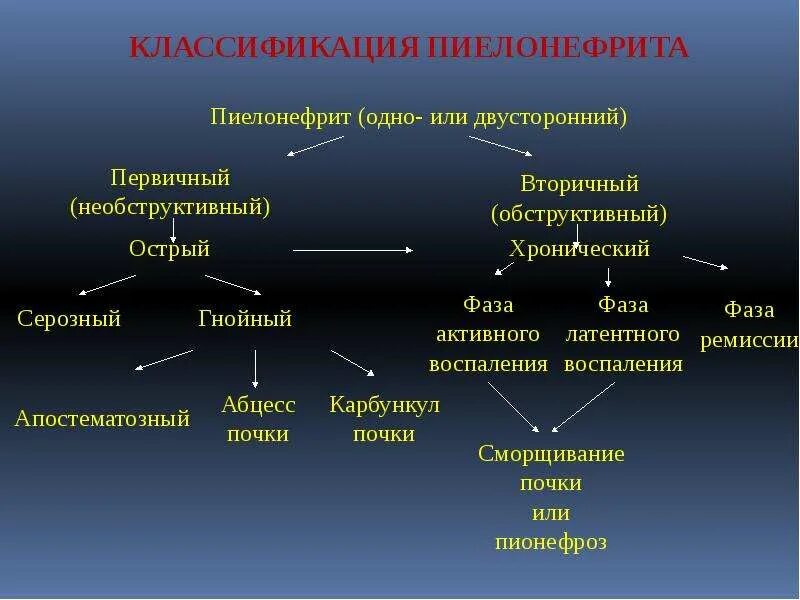 Фазы хронического пиелонефрита. Острый пиелонефрит классификация. Пиелонефрит причины классификация. Острый Гнойный пиелонефрит классификация. Классификацияострошо пиелонефрита.