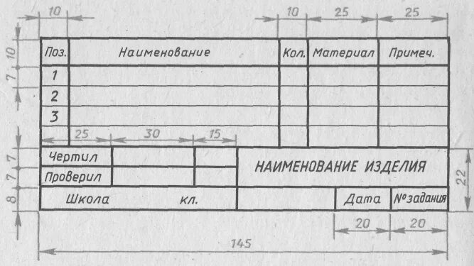 Основная надпись по форме 2 (для спецификации) и