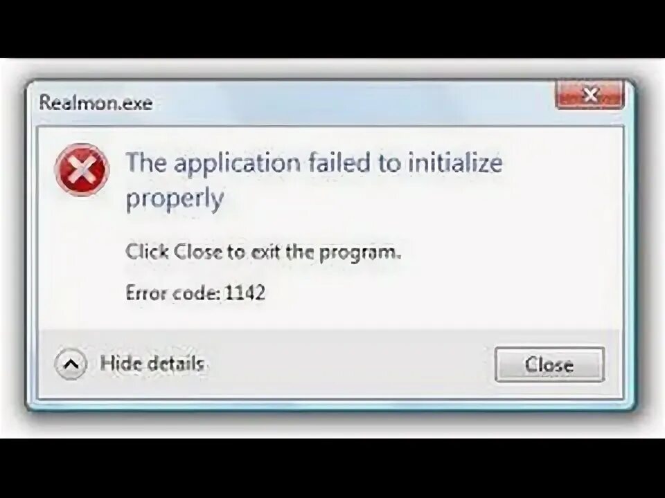 Initialize на компе. Windows virus. Error code 1142. Result_code_hung. Error message reason