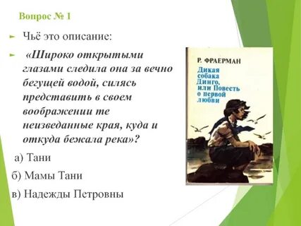 Тест по литературе дикая собака динго