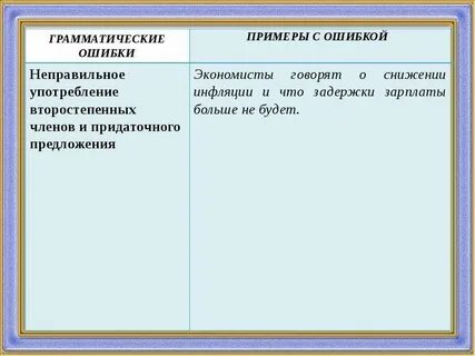 Приводит в пример грамматическая ошибка