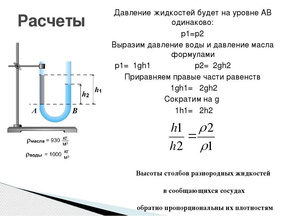 Как определить давление под водой. Формула расчета давления жидкости физика 7 класс. формула для расчета давления жидкости. как посчитать давление жидкости. давление столба жидкости формула физика 7 класс.
