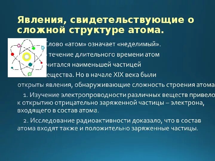 Явление радиоактивности свидетельствует о том что атом. Эволюция представлений о сложном строении атома. Доказательство сложной структуры атома. Явления подтверждающие сложное строение атома. Доказательства сложности строения атома.