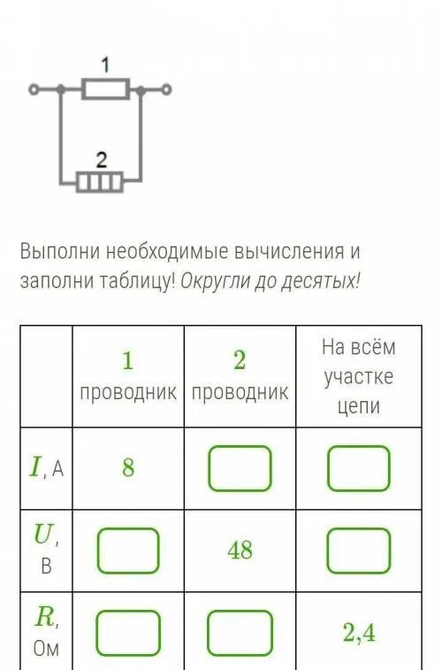 Выполни необходимые вычисления и заполни таблицу! При необходимости округли отве