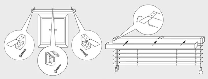 Как повесить горизонтальные. Кронштейн для Грувера вертикальных жалюзи. Крепление для горизонтальных жалюзи. Схема устройства подъемного механизма горизонтальных жалюзи. Схема крепления горизонтальных жалюзи к потолку.