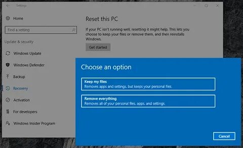 Как сделать сброс на ноутбуке windows