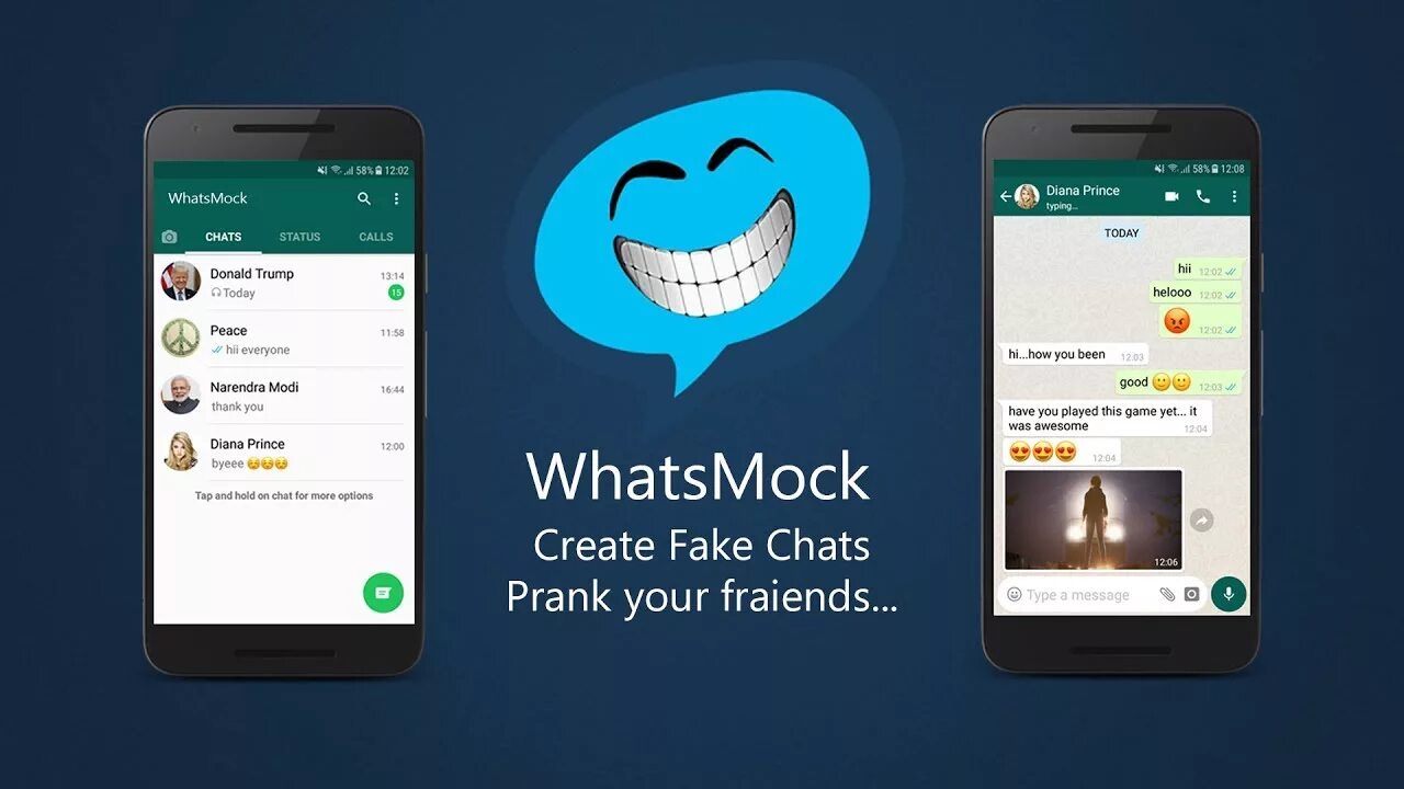 Fake detail whatsapp. Приложение WHATSMOCK.