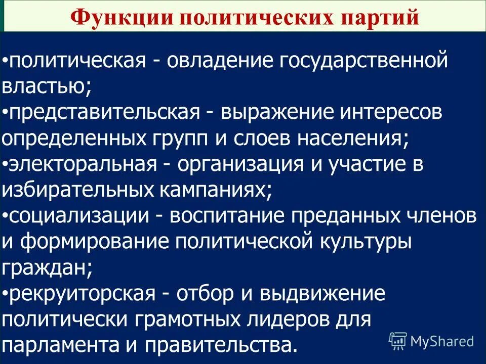 Электоральная функция политической