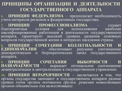 4 принципы организации и деятельности государственного аппарата