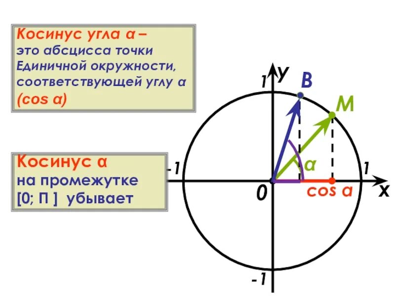 Косинус в точке 1