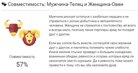 Мужчина козерог женщина телец совместимость