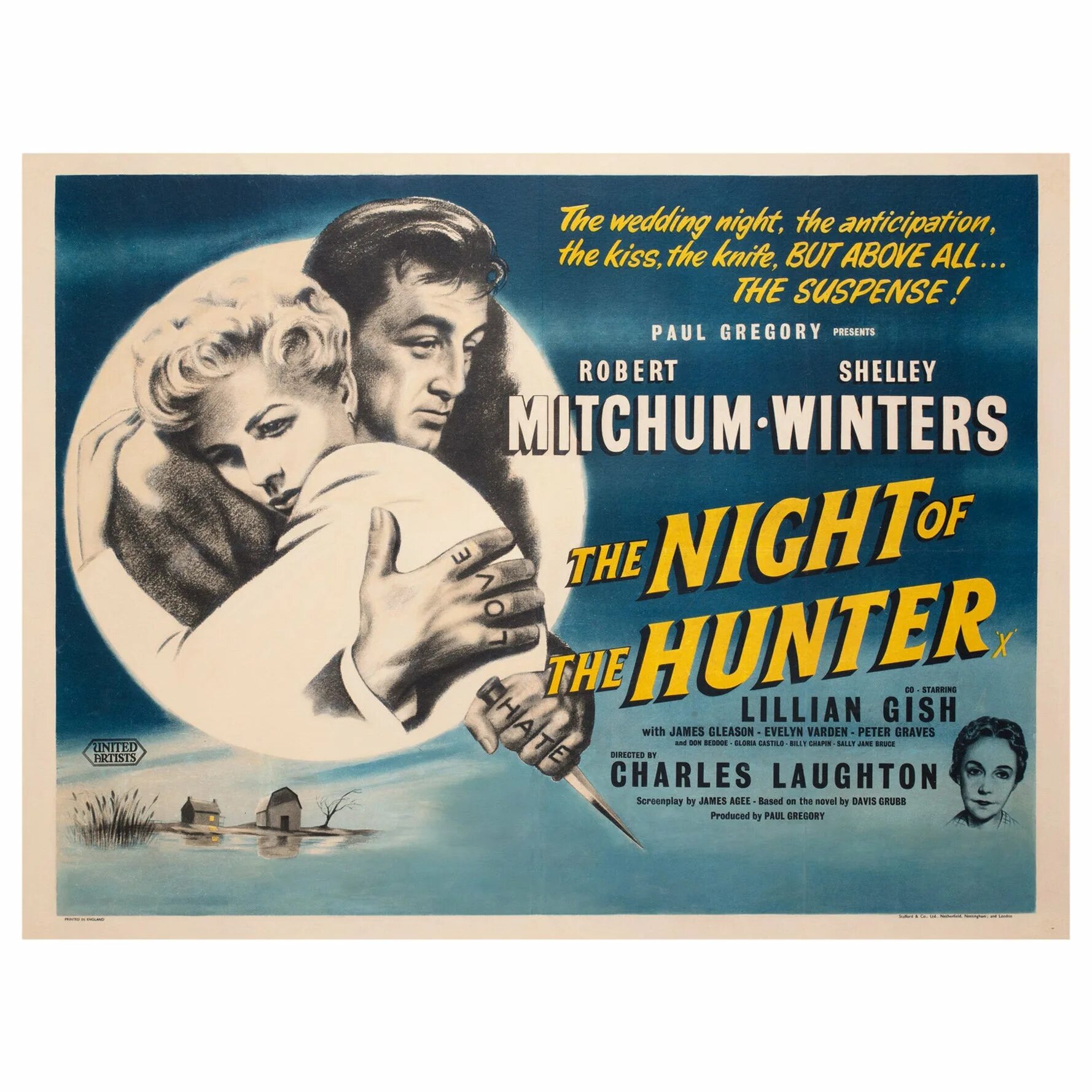 Ночь охотника 1955. The Night of the Hunter 1955 poster. Ночь охотника 1955 Постер. Читать за ночь охотник 10 раз