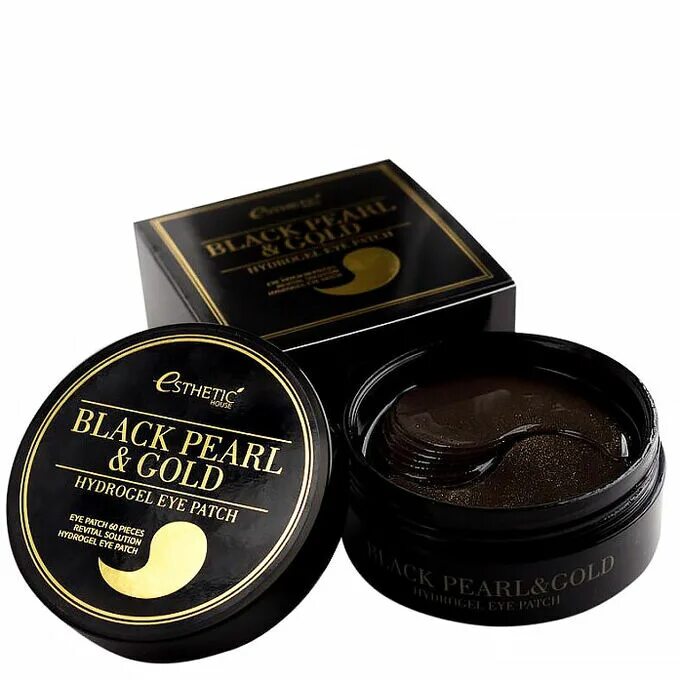 Гидрогелевые патчи gold. Black Pearl Gold Hydrogel Eye Patch. Esthetic House Black Pearl Gold Hydrogel Eye Patch. Патчи для Esthetic, 60шт. Патчи Black Pearl and Gold.