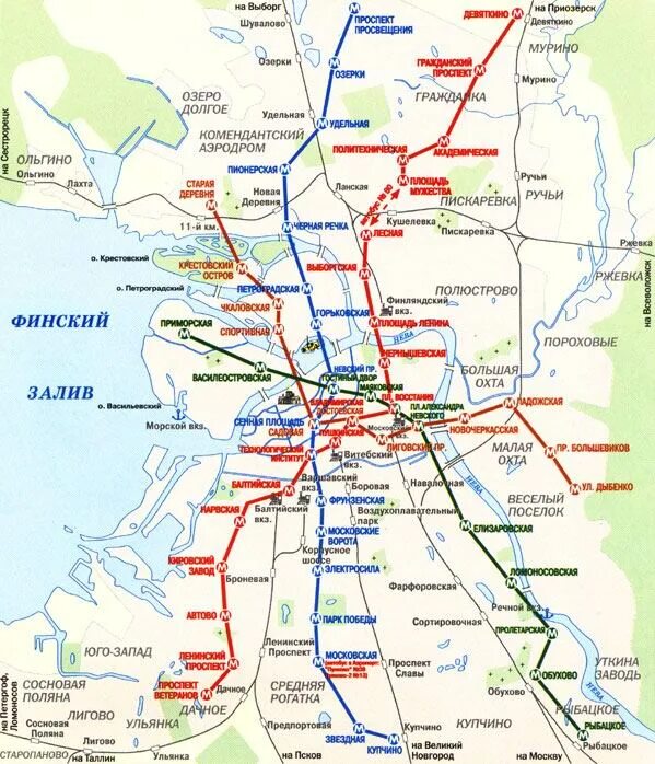 Карта города спб с метро и улицами