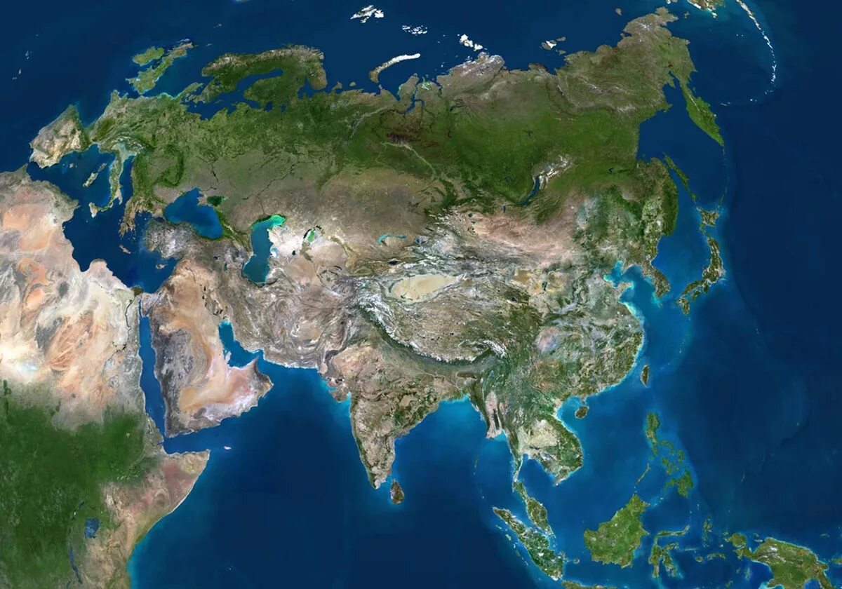 Океан на западе евразии. Великая китайская равнина в Евразии. Планета земля, материк Евразия, Азия Россия. Спутниковый снимок Евразии. Континент Евразия космический снимок.
