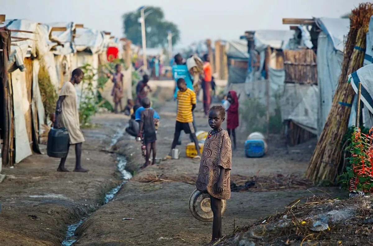 Южный Судан трущобы. Бедность населения в Африке.