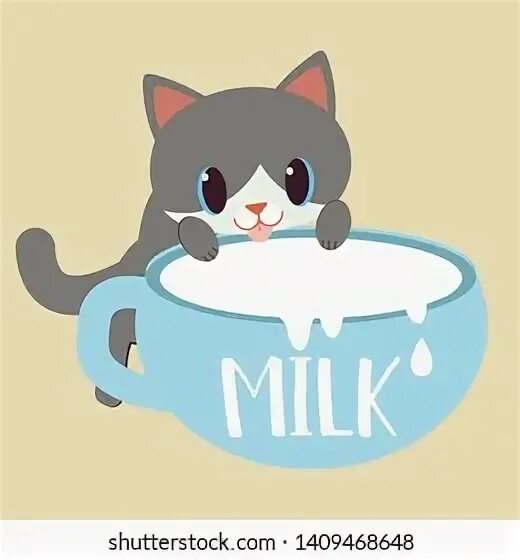 The cat drunk its milk