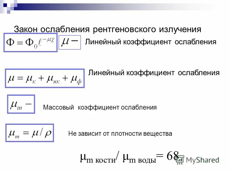 Линейный коэффициент ослабления. Линейный коэффициент ослабления