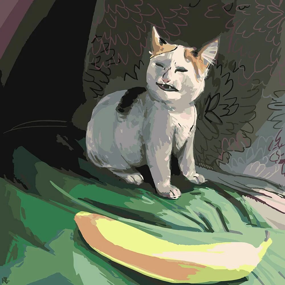 Банана кот мем. Бананья кошка. кошка банан. кот с бананом картина. le fu кот.