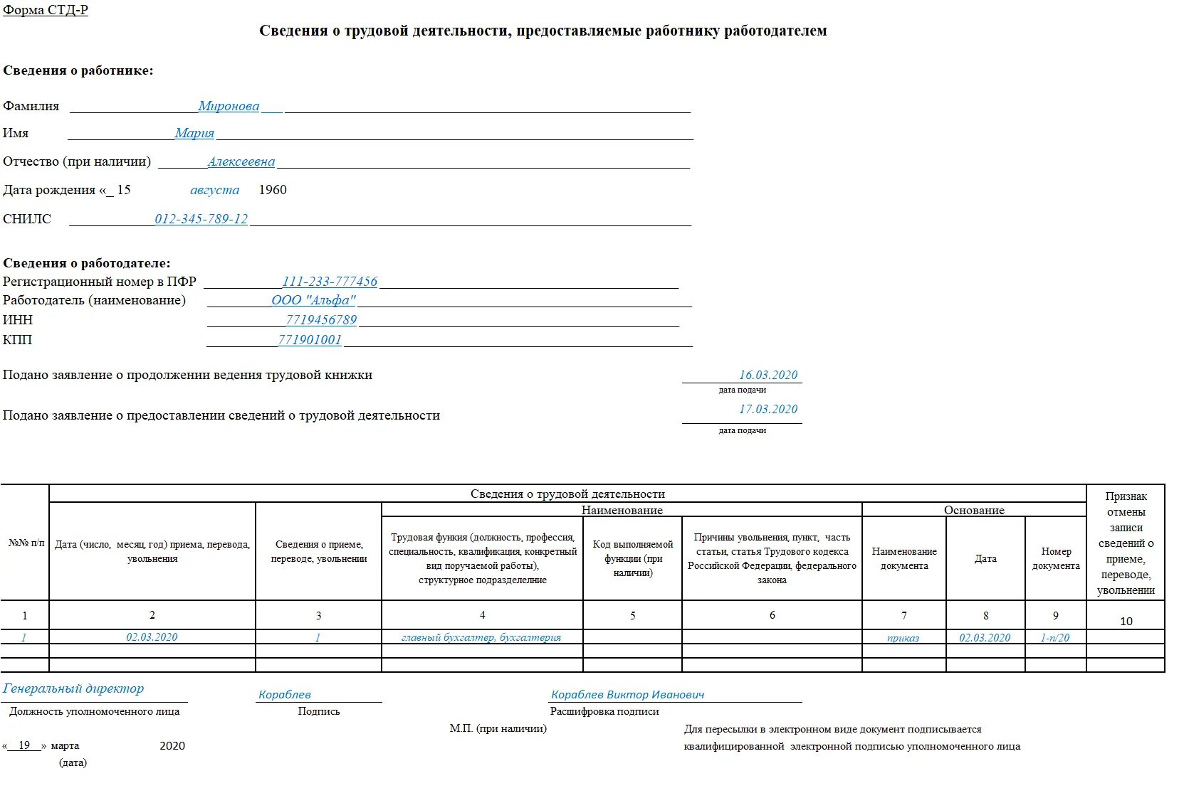 Документы работнику при увольнении 2023. Форма СТД-Р. Трудовая книжка форма СТД-Р. Форма СЗВ-Р при увольнении. Форма трудовой деятельности форма СТД-Р.